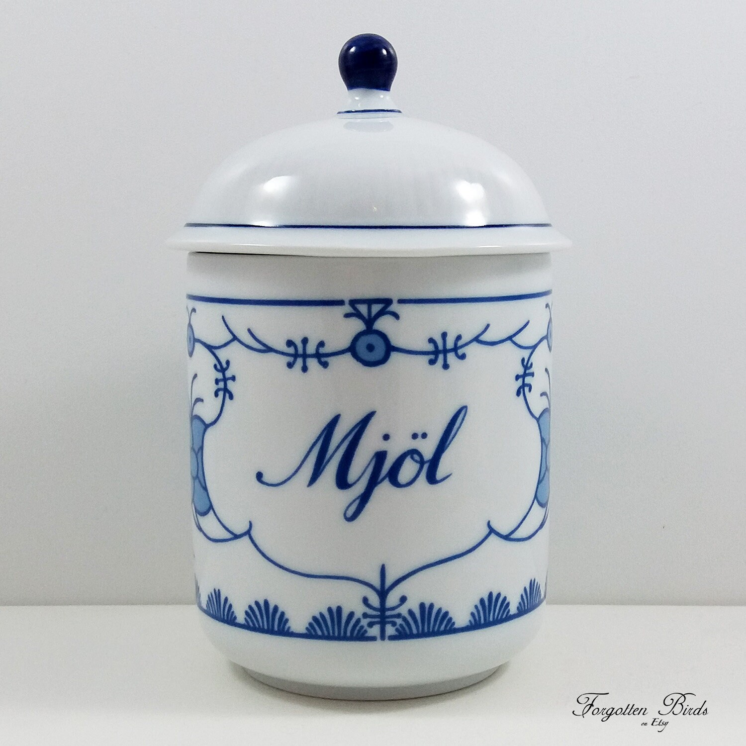 蓋付きKahla GDR BLAU SAKS食品保存容器2個セット／ヴィンテージ