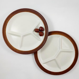 Vintage Figgjo Pompeii Delade Tallrikar Set om 2 / 1970-talet Norskt Stengods / Mid Century Modern Tillverkad i Norge