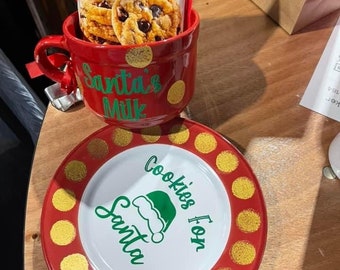 Santa Cookie Plate and Mug Set