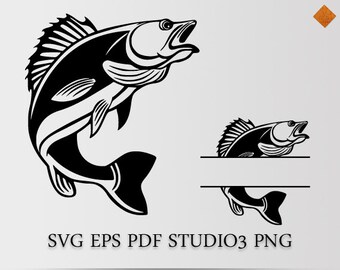 Download Bass fish svg fish monogram svg Fishing svg files for ...