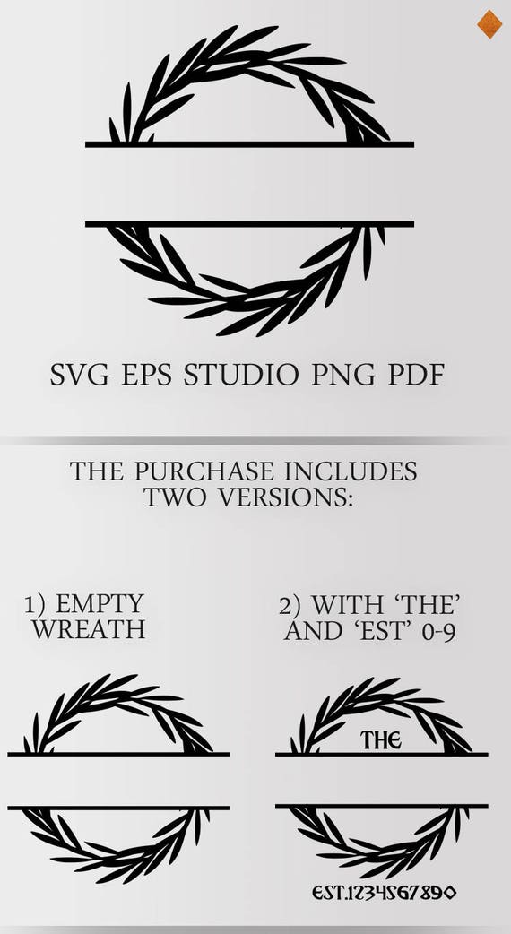Download Split Wreath Crown Svg File For Custom Name Diy Project Etsy