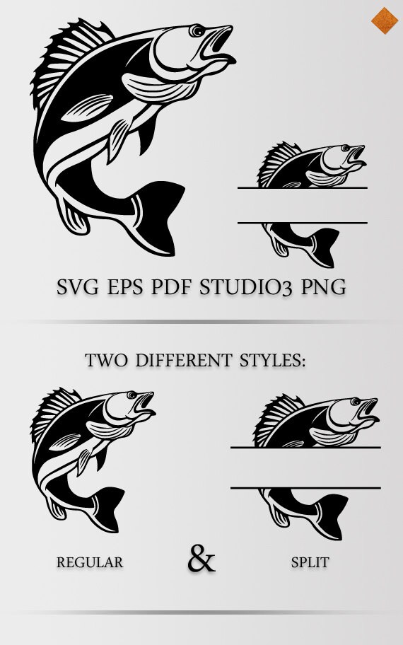 Fishing SVG Bass SVG cutting file for silhouette svg file | Etsy