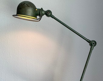 Vintage 1960s Jielde 2-arm green industrial lamp - 100 cm