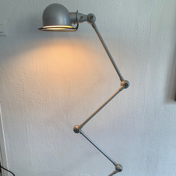 Lampe Jielde vintage 1960 usine 4 bras gris métallisé - 150 cm