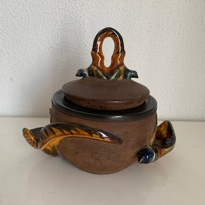 Porta tabacco vintage 1960 Longchamp fagiano in pelle scamosciata - 24 x 20 cm