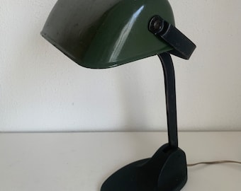 Vintage 1930s Viktoria enamelled cast iron Bauhaus lamp - 40 cm
