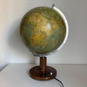 Globe vintage 1950/1953  terrestre Räth mappemonde ex-RDA - 52 cm