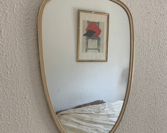Vintage 1960s asymmetrical free-form rearview mirror - 40 x 26 cm