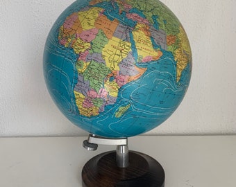 Large vintage 1985 terrestrial globe Taride wood - 38 cm