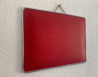 Roter Vintage-Friseurspiegel aus den 1960er Jahren – 38 x 28 cm