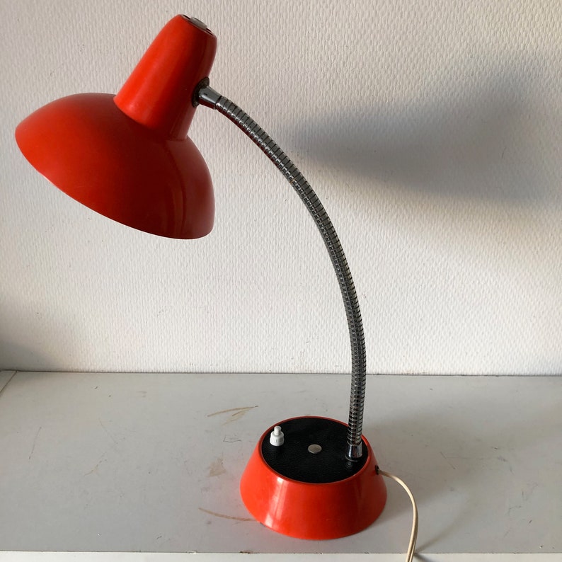 Vintage 1960 S Coral 40cm Desk Lamp Etsy