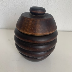 Vintage Tabakdose 1930er Jahre geschnitzte hölzerne Schnupftabakdose Pfeife - 15 x 12 cm