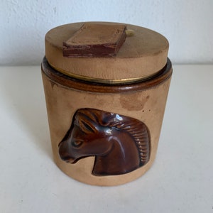 Portasigarette vintage Longchamp Suede Horse del 1960 - 11 x 10 cm