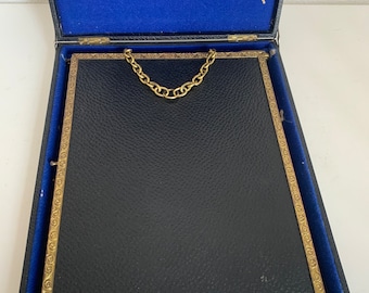 Vintage 1950s triptych barber dressing table mirror in black brass - 28x66 cm