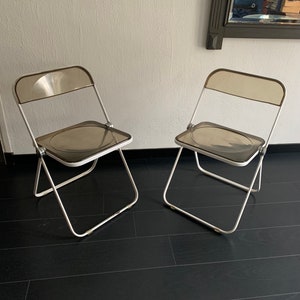Pair of vintage 1960 Plia chairs by Giancarlo Piretti for Castelli