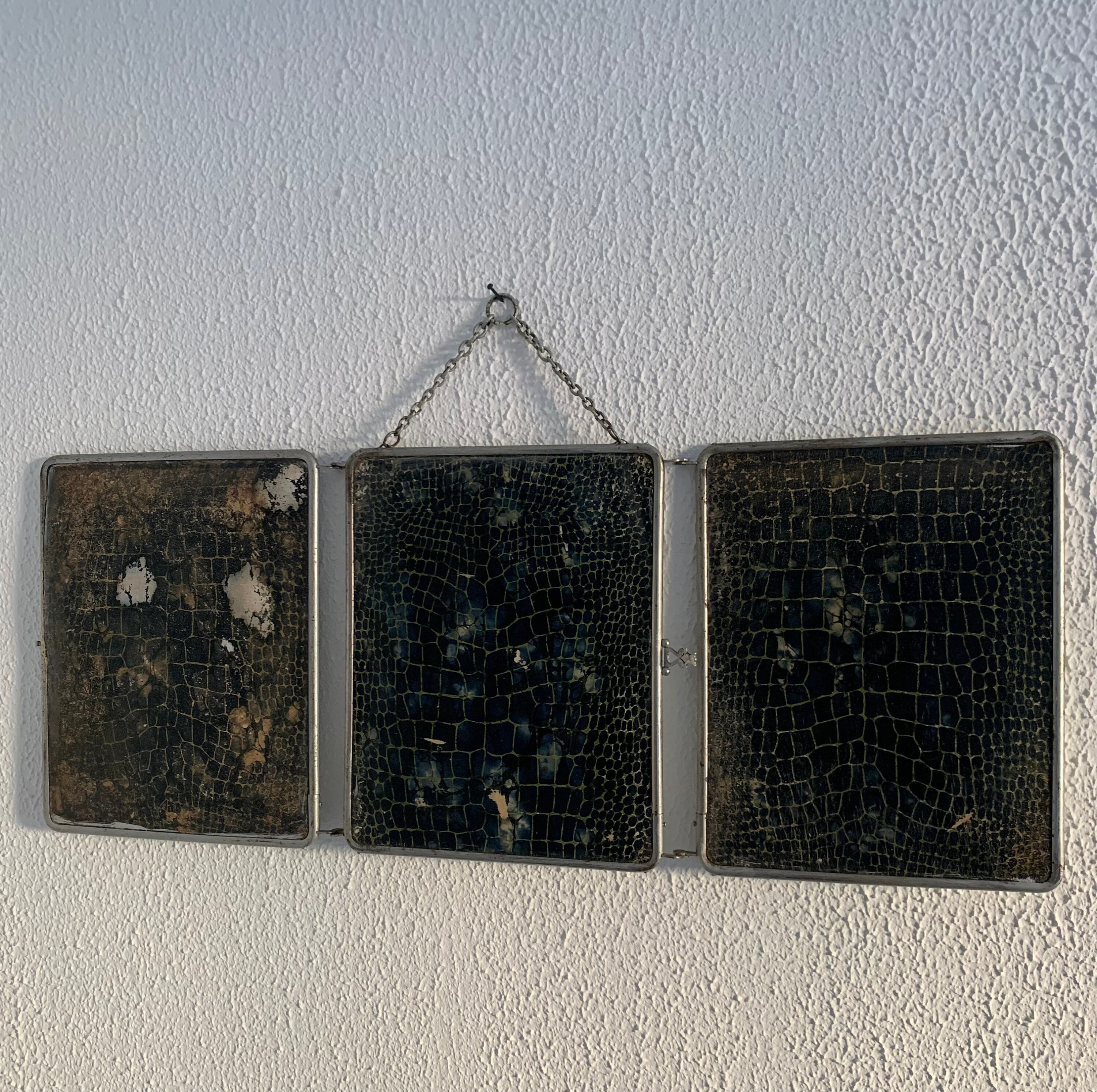 Miroir Vintage 1920 Triptyque Barbier - 27 X 67 cm