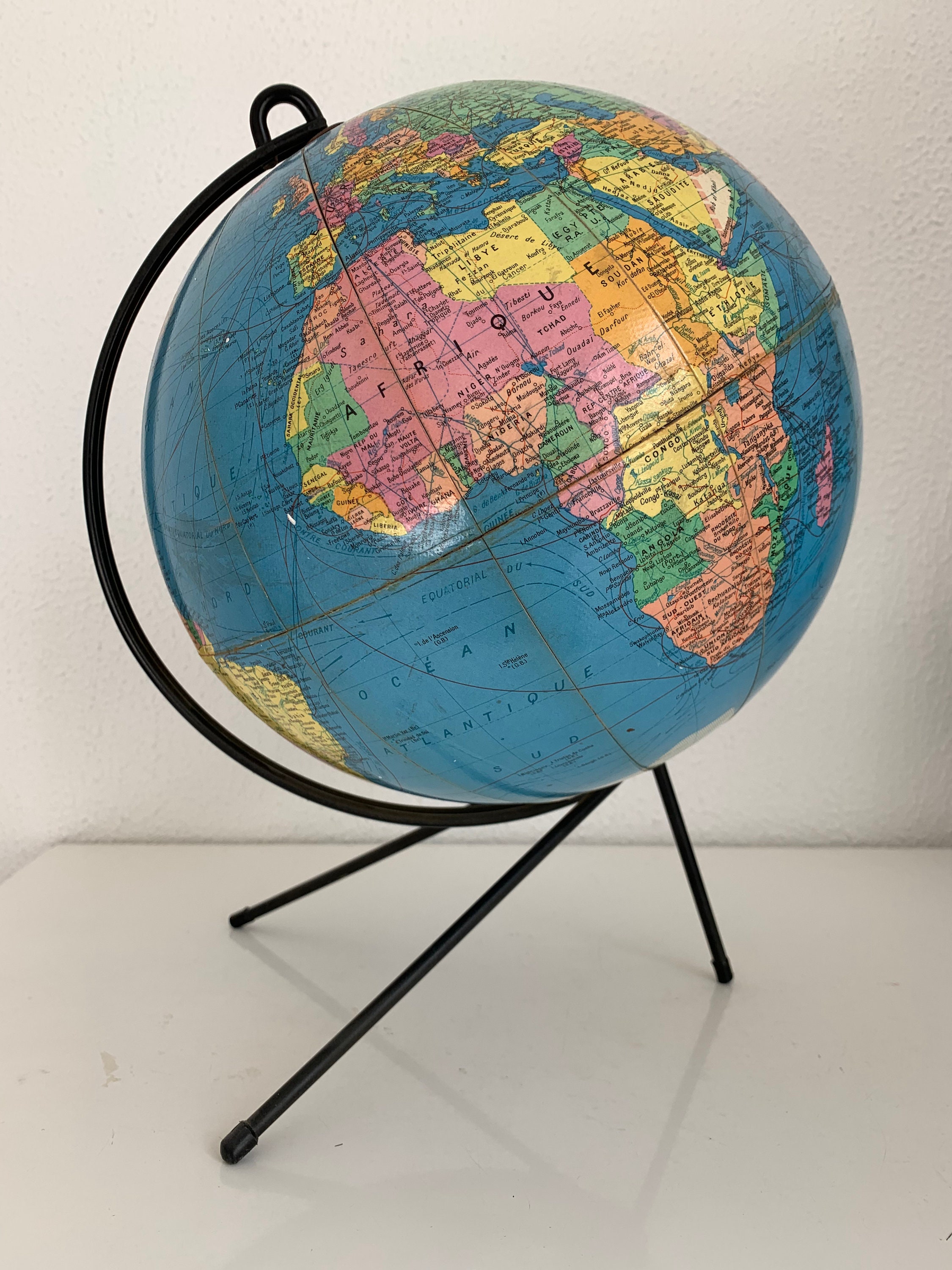 Globe Vintage 1960 Terrestre Girard Barrère - 32 cm