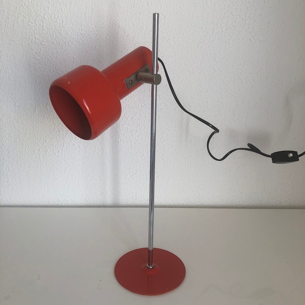 Lampe vintage 1960 de bureau fonte corail  - 40 cm