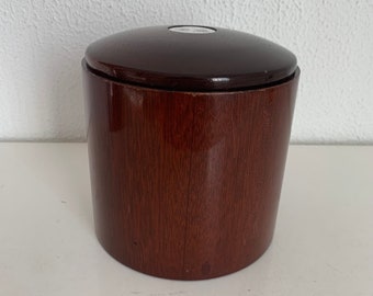 Vintage tobacco jar 1960 wooden snuffbox with Stewart crest - 15 x 14 cm