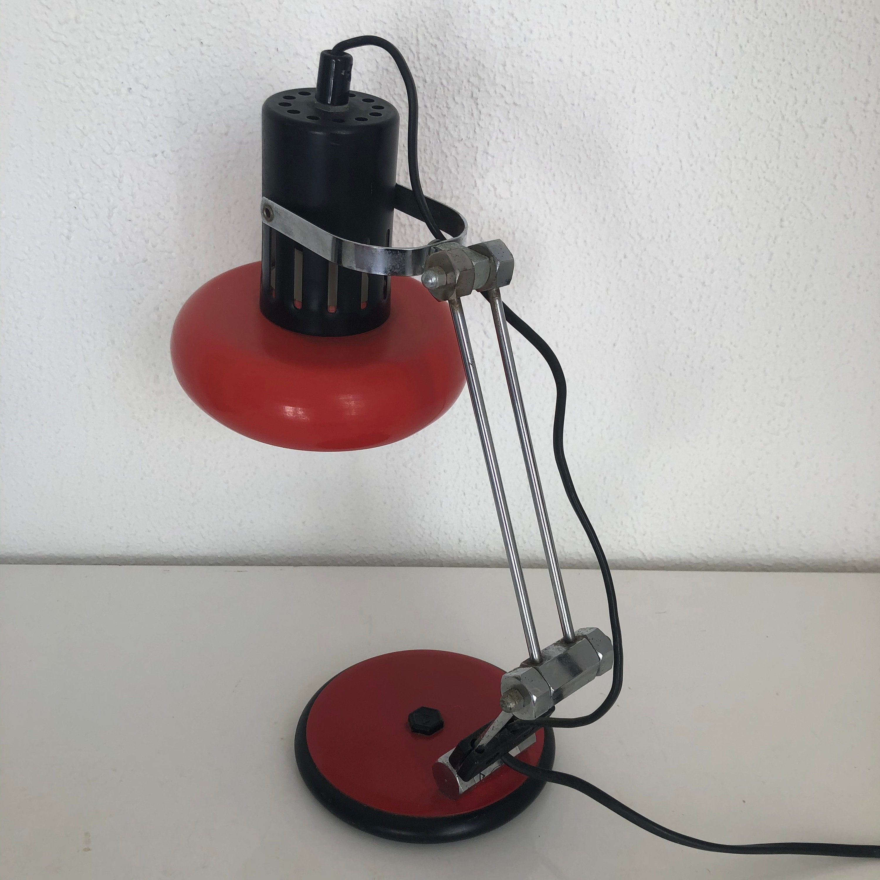 Lampe d'architecte Aluminor Acier Brossé 35cm Vintage 1960