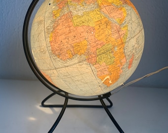 Vintage 1960 terrestrial globe Perrina glass - 24 cm
