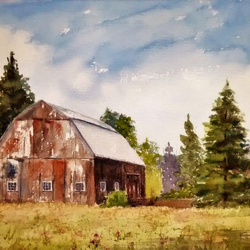 Old Barn Painting - Etsy