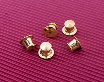 Enamel Pin Locking Back - Set of 5 - Gold - Accessory for Lapel Pin Cloisonné Badge