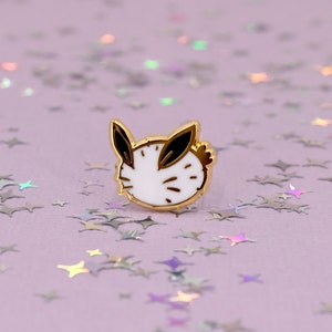 Sea Bunny Hard Enamel Mini Pin - Gold, White, Black - Bunny Rabbit Lapel Pin Cloisonné Badge Sea Ocean Fish