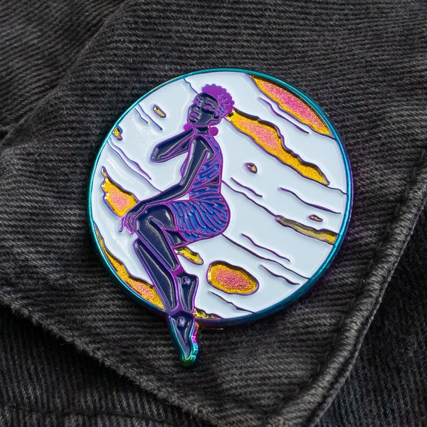 RETIRING! LIMITED EDITION - Neptune Celestial Soft Enamel Pin - Rainbow Metal, Blue, Pink, Purple -  Lapel Pin Cloisonné Badge