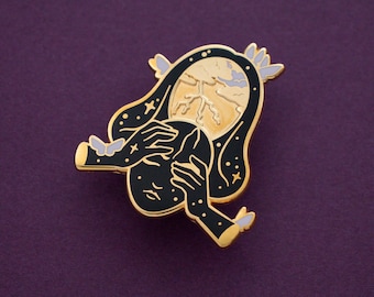 Migraines - PCOS Enamel Pin Series - Black, Gold, Purple - Hard Enamel Lapel Pin Cloisonné Badge