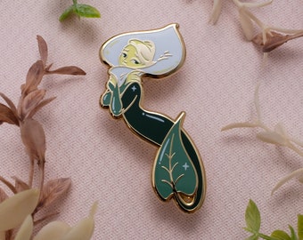 RETIRING! Calla Lily Flower Mermaid - Fleur-maids Enamel Pin Series - Gold, Green, Yellow, White - Hard Enamel Lapel Pin Cloisonné Badge