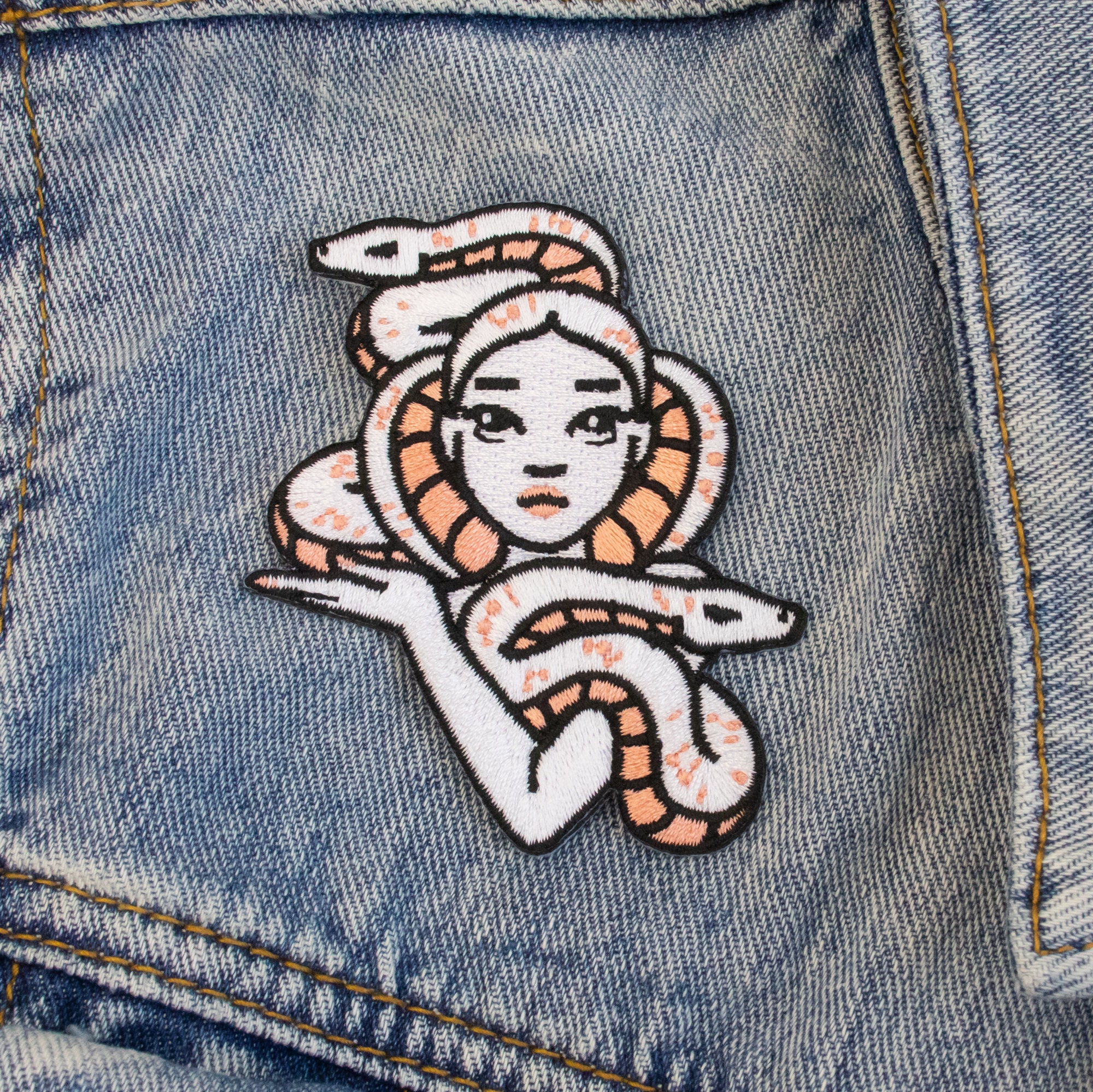 Patch Iron-On Medusa Gorgon Embroidered Applique Patches For Jackets 