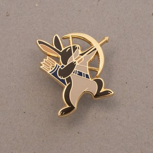 Rabbit Warrior Ranger Hard Enamel Pin - Gold, Brown, Grey, Blue ...