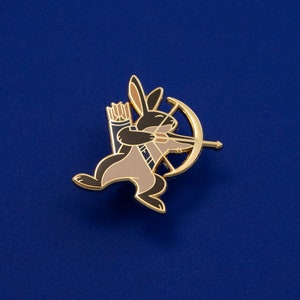 Rabbit Warrior Ranger Hard Enamel Pin - Gold, Brown, Grey, Blue ...