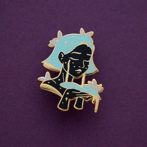 Anxiety and Depression - PCOS Enamel Pin Series - Black, Gold, Teal, Purple - Hard Enamel Lapel Pin Cloisonné Badge