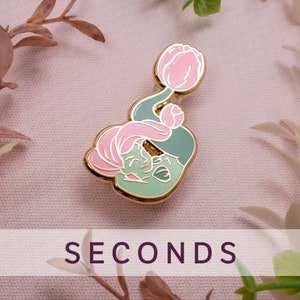 SEKUNDENVERKAUF! Tulpe Blume Meerjungfrau - Fleur-maids Emaille Pin Serie - Gold, Grün, Rosa - Hard Emaille Anstecknadel Cloisonné Anstecker