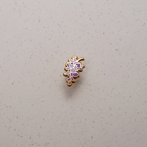 Wisteria Hard Enamel Mini Pin - Gold Purple - Lapel Pin Cloisonné Badge Botanical Art Pretty Flower Board Fillers