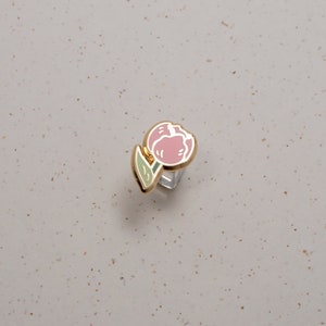 Tulpe Hard Enamel Mini Pin - Gold Grün Rosa - Anstecknadel Cloisonné Abzeichen Botanische Kunst Hübsche Blumenbrettfüller