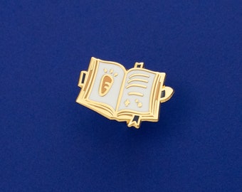 Spell Book Hard Enamel Mini Pin - Gold, Blue, Orange, White - Fantasy Lapel Pin Cloisonné Badge Medieval Mythology Board Filler RPG Game DnD