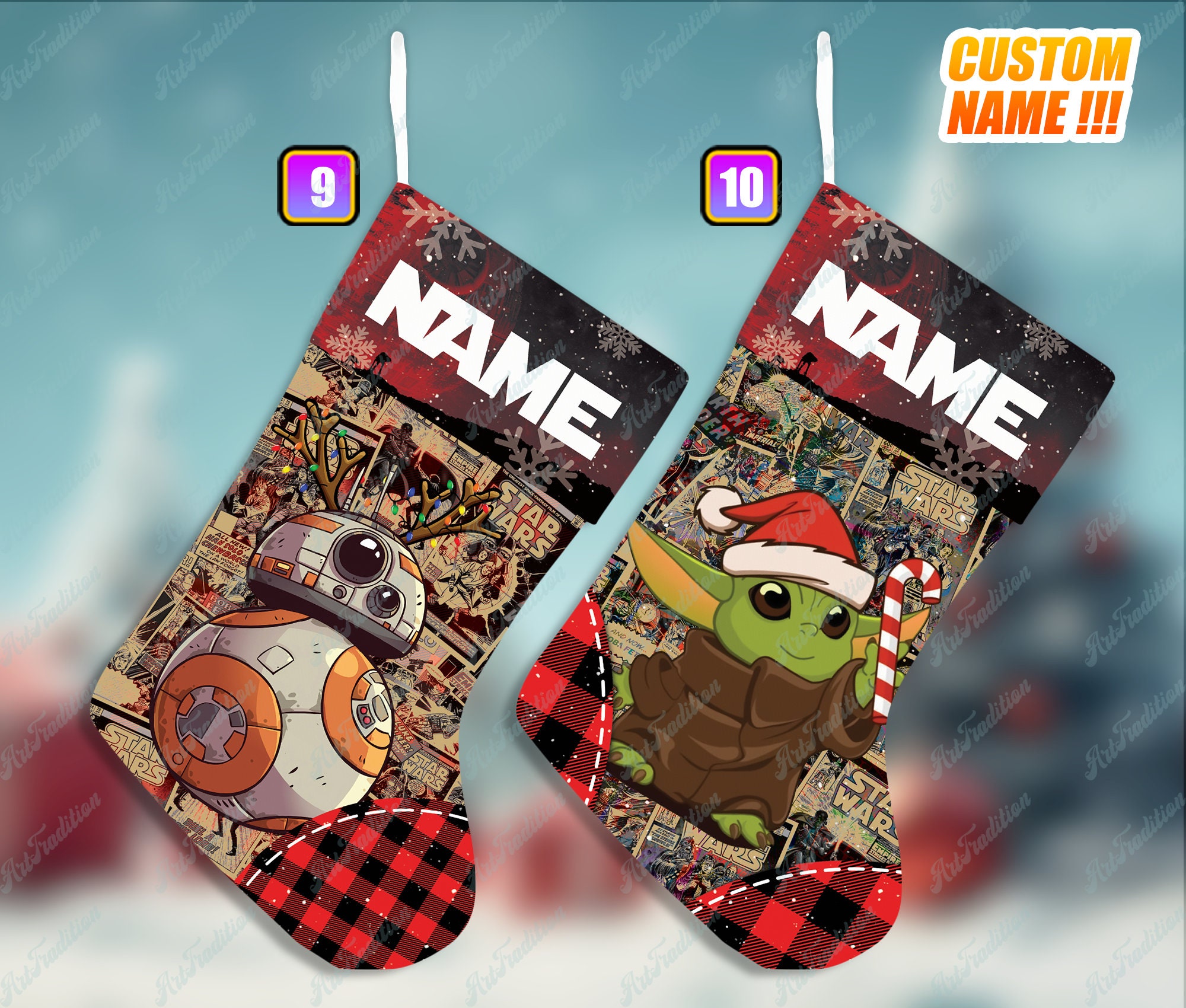 Discover Personalized Star Wars Disney Christmas Stocking, Family Christmas Stocking