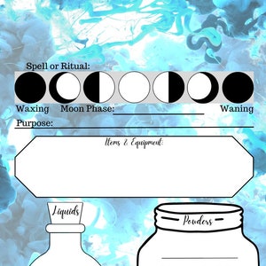 Spell Sheet - Blue Smoke