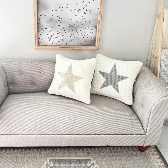 Miniature Star Print Cushion 1:12 Scale Modern Miniatures