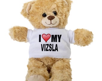 I Love My Vizsla Teddy Bear Gift Stuffed Animal Plush Teddy I Love My Vizsla Teddy Bear Gift Stuffed Animal Plush Teddy