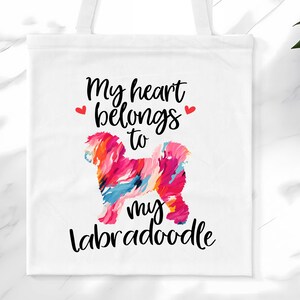 Labradoodle Tote Bag, Labradoodle Shoulder Bag, Labradoodle Reusable Bags, Gift for Her, Gift for Labradoodle Lover, Dog Lover Gifts