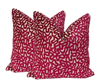 Ah1 Cotton Cushion Cover*Reddish Fuschia Throw Oblong Pillow Case*Custom Size 