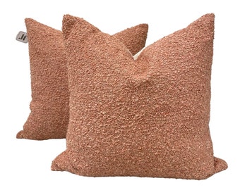 Dusty Rose Boucle Pillow covers- A PAIR