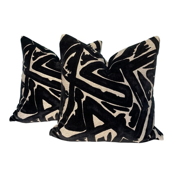 S. Harris- Depiction- Black Pillow Covers- A PAIR or Single