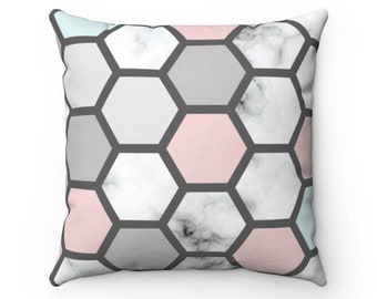 Geometrical Polka Dot Decorative Square Throw Pillow - Pillow With Insert - 14x14 - 16x16 - 18x18 - 20x20 - Accent Pillow - Modern Office