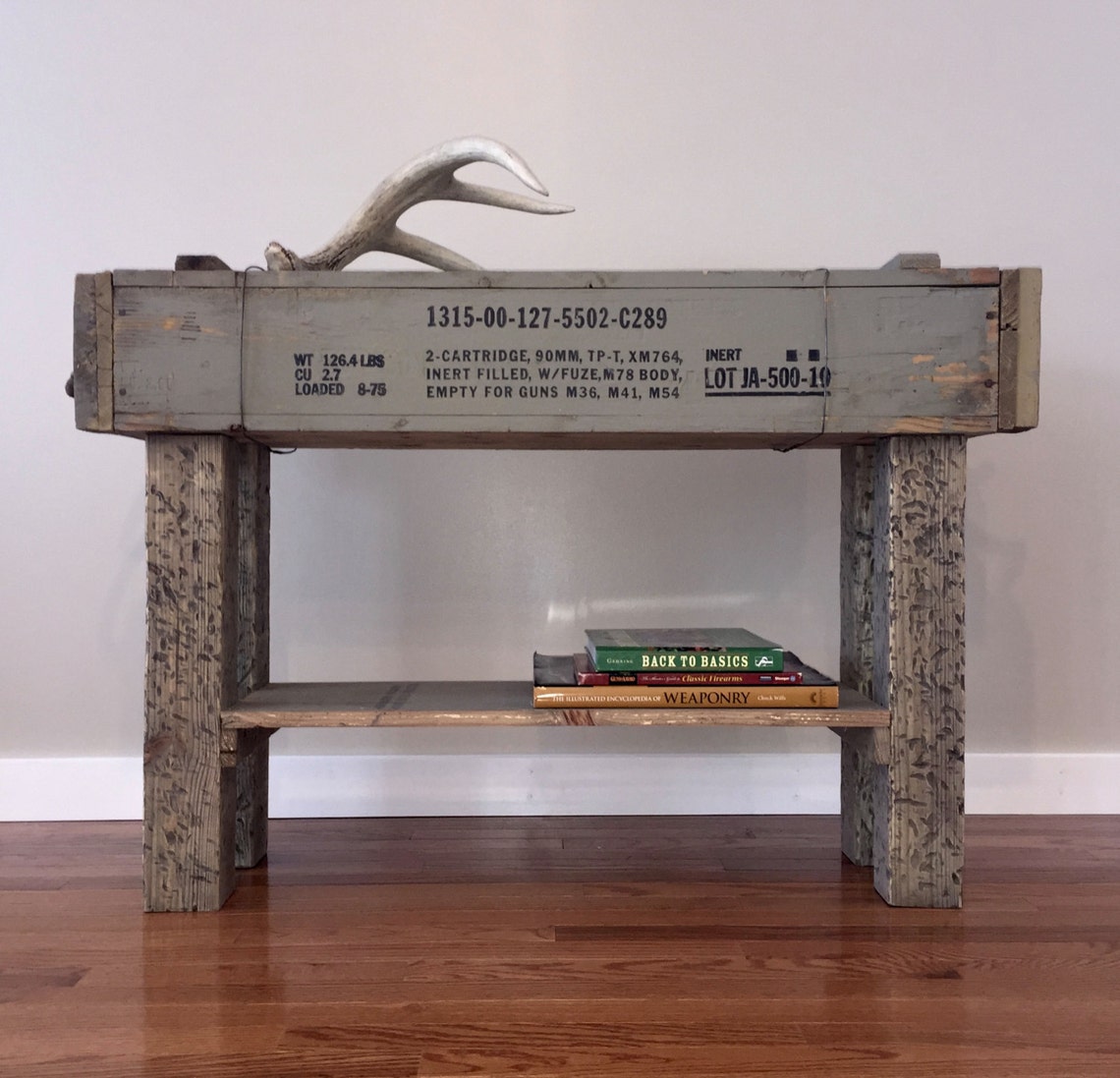 Wooden Ammo Box Table Vintage Military Furniture Repurposed Etsy