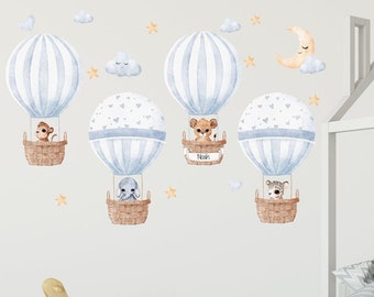 Hot Air Balloon Wall Decal. Repositionable no residue! Easy to use wall Safari Hot air balloon wall décor for your nursery or kids room!